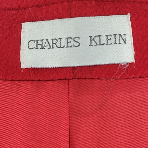 Vitg Charles Klein Forstmann Gray & Red Heavy Double Breasted Coat 16 - Picture 4 of 11